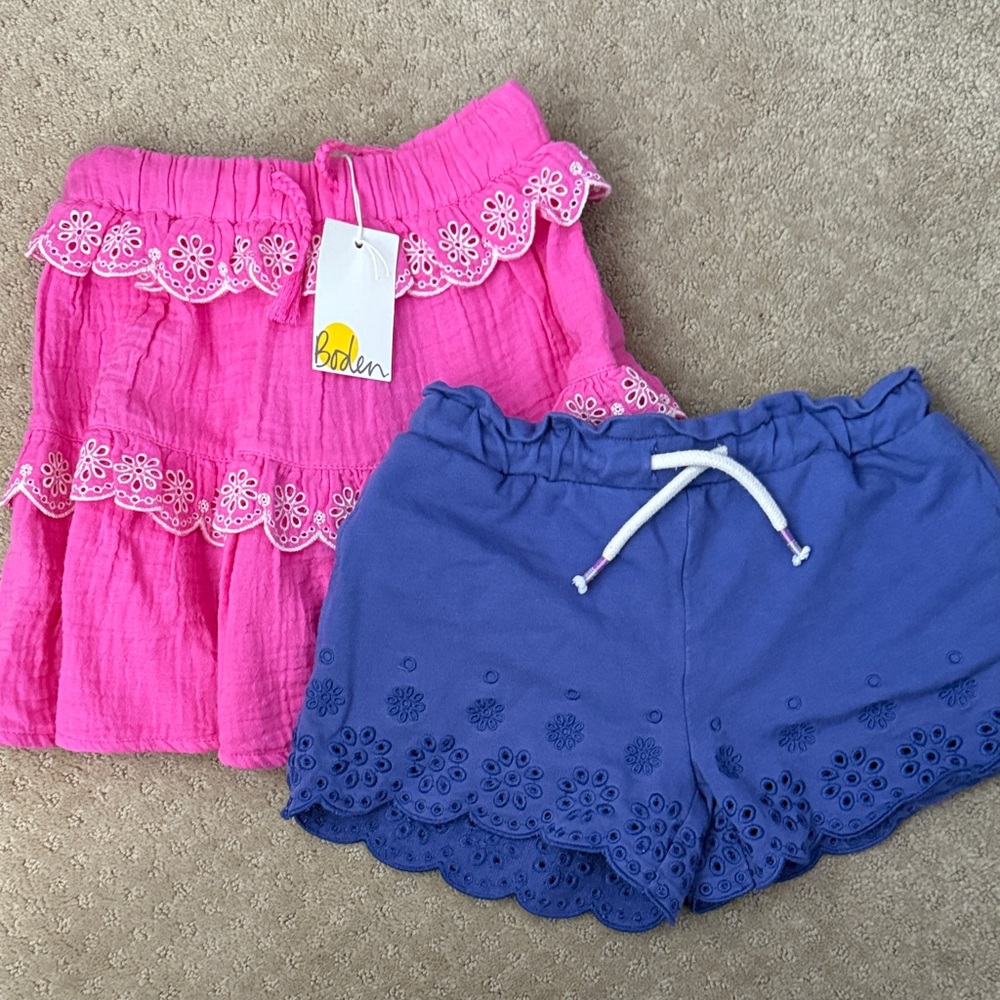 Mini Boden Kids Floral Pink and Blue Shorts